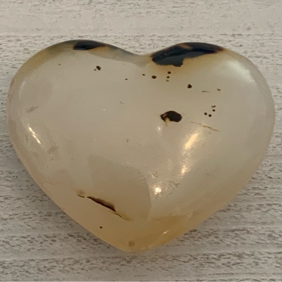 Plant Agate Crystal PUFFY Heart Polished Chakra Healing Worry Stone Reiki 1 1/2" - Picture 10 of 10